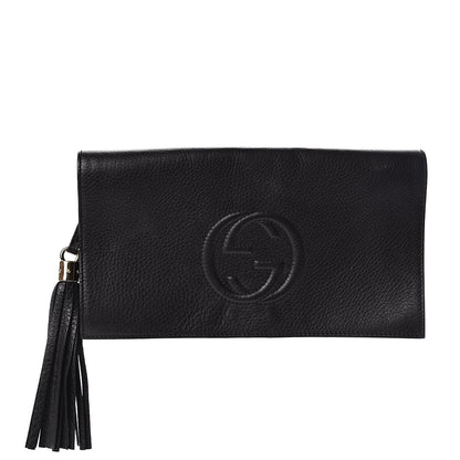 Gucci Pebbled Calfskin Medium Soho Clutch Black 1 of 9