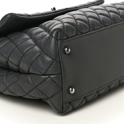 Chanel Caviar Quilted Medium Coco Handle Flap Dark Grey 8 of 10
