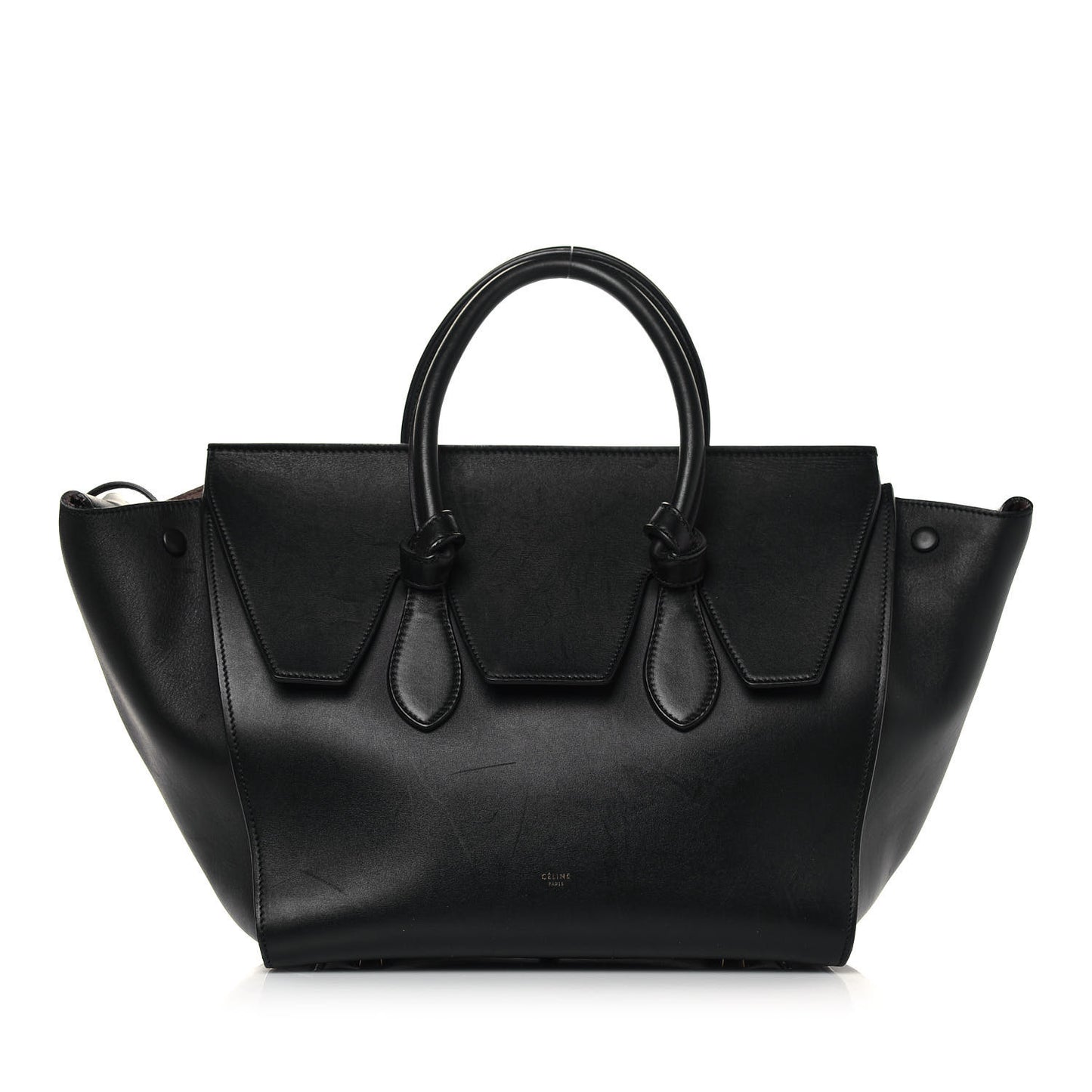 Smooth Calfskin Small Tie Knot Tote Black