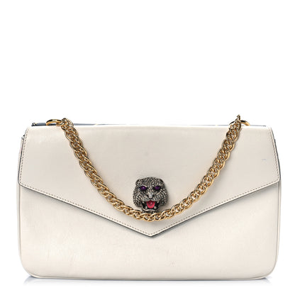 Gucci Calfskin Diagonal GG Medium Thiara Double Envelope Shoulder Bag Black White 9 of 12