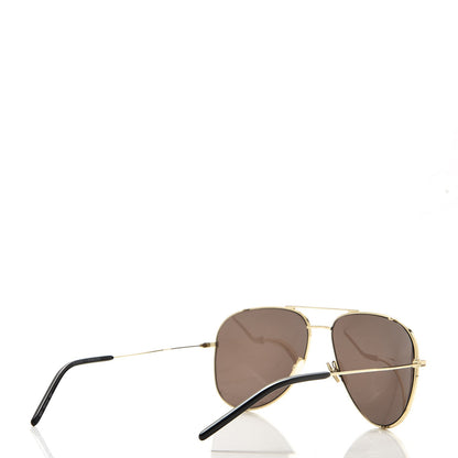 Saint Laurent Mink Fur Classic 11 Shields Sunglasses Gold 8 of 13