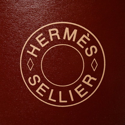 Hermes Kraft Paper Metal Canvas Saddle Box Rouge H 5 of 13