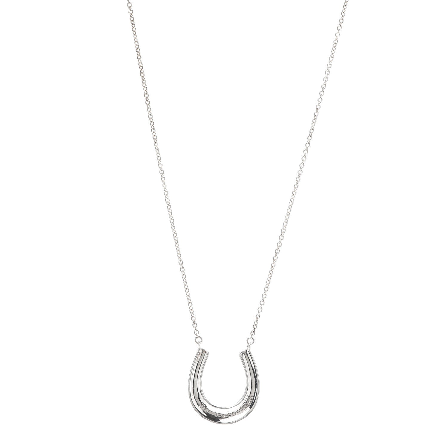 Tiffany Sterling Silver 1837 Horseshoe Pendant Necklace 1 of 6