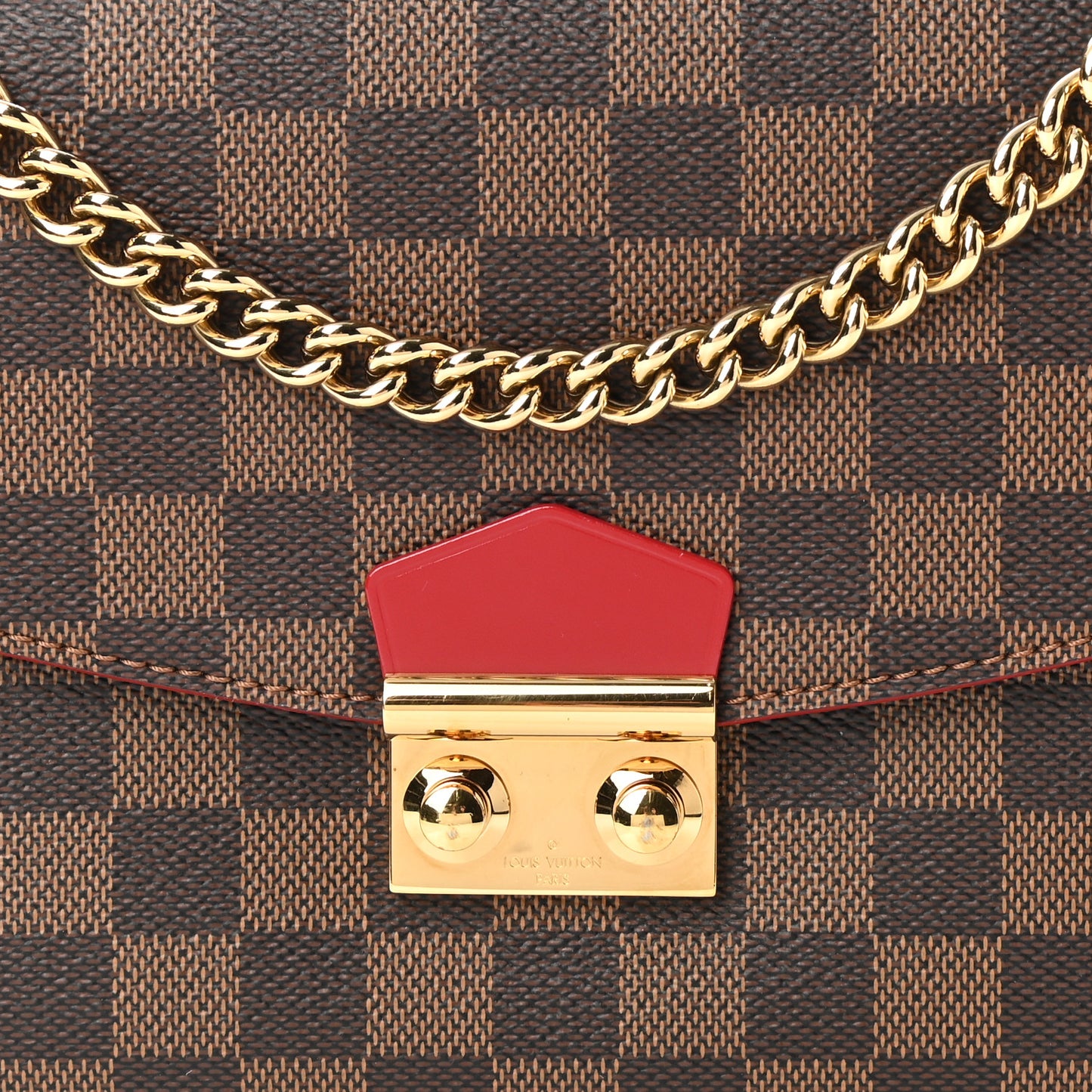 Damier Ebene Caissa Clutch Cherry
