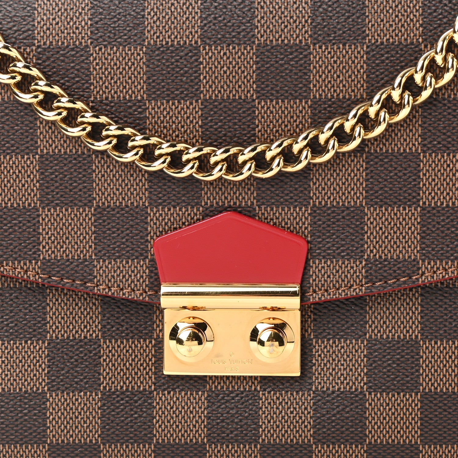 Louis Vuitton Damier Ebene Caissa Clutch Cherry 7 of 10