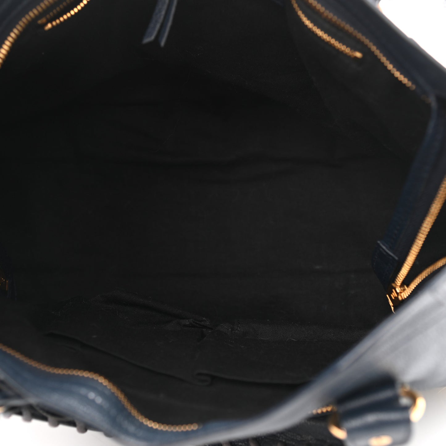 Chevre Gold Metallic Edge Hardware City Bleu Nuit Dark Sea