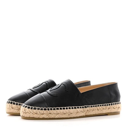 Chanel Lambskin CC Espadrilles 39 Black 3 of 9