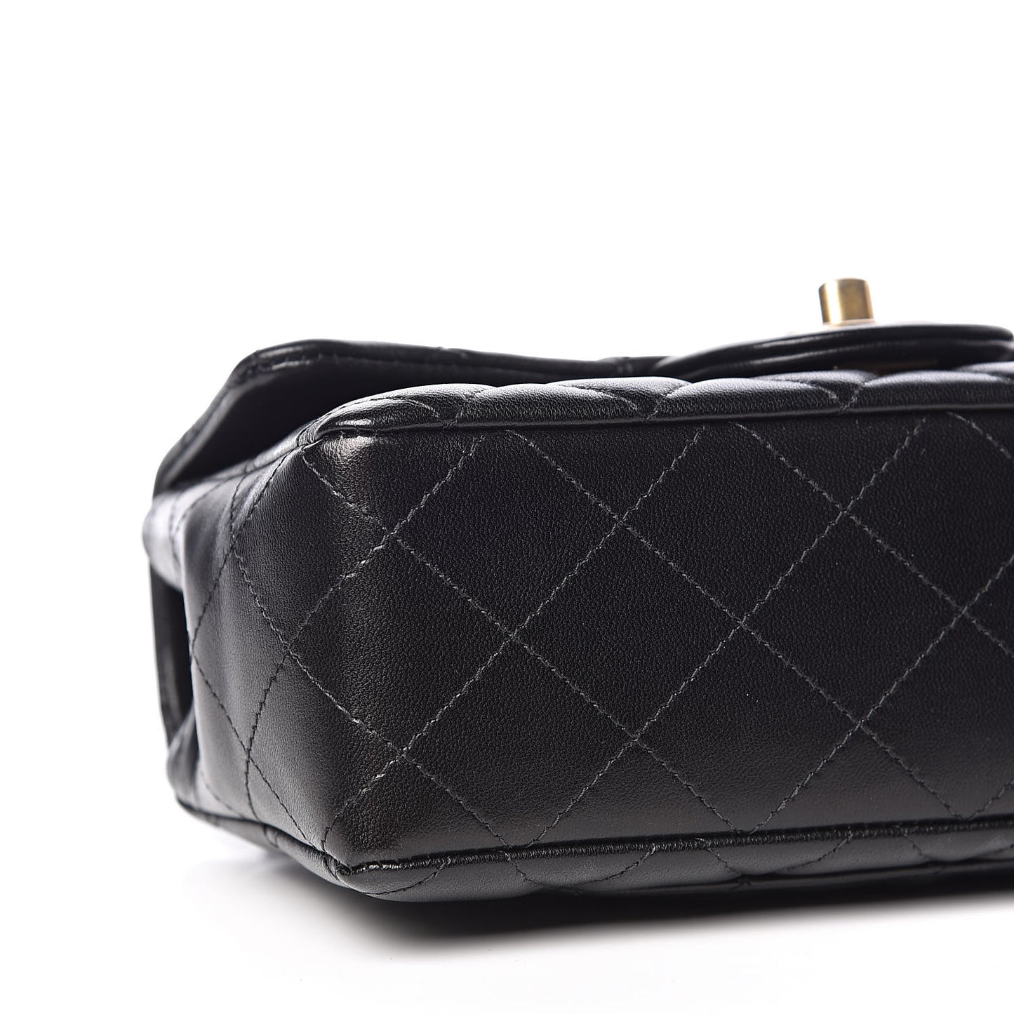 Lambskin Quilted Mini Rectangular Flap Black