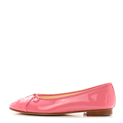 Chanel Patent Calfskin CC Cap Toe Ballerina Flats 40 Light Pink 1 of 9