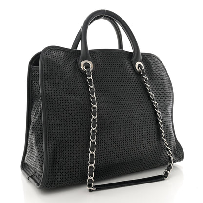 Chanel Calfskin Perforated Up In The Air Tote Black 3 of 14