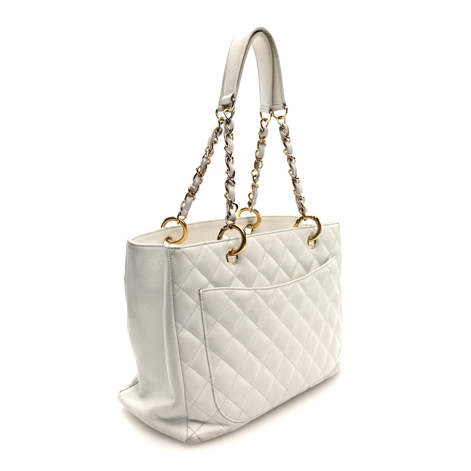 Chanel Caviar Quilted Grand Shopping Tote GST White 3 of 10