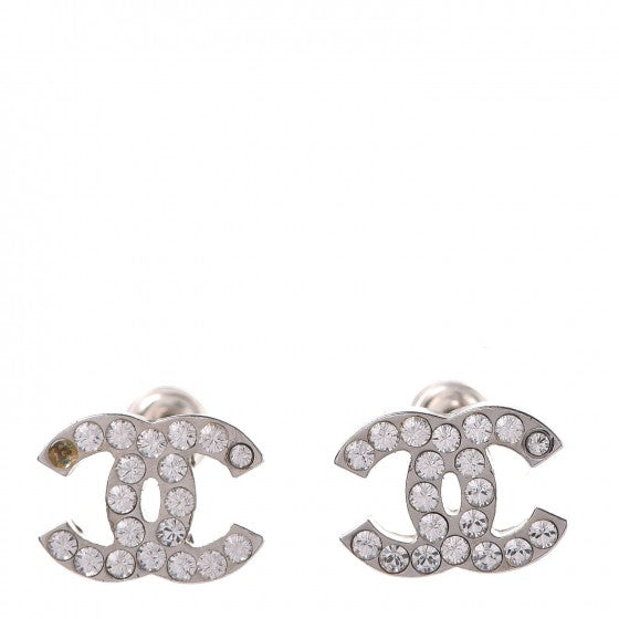 Crystal CC Earrings Silver