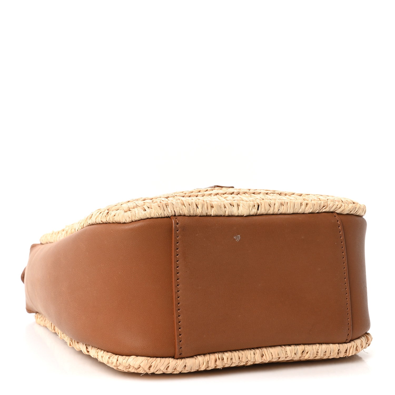 Saint Laurent Raffia Calfskin Le 5 A 7 Baby Hobo Natural Brick 5 of 10