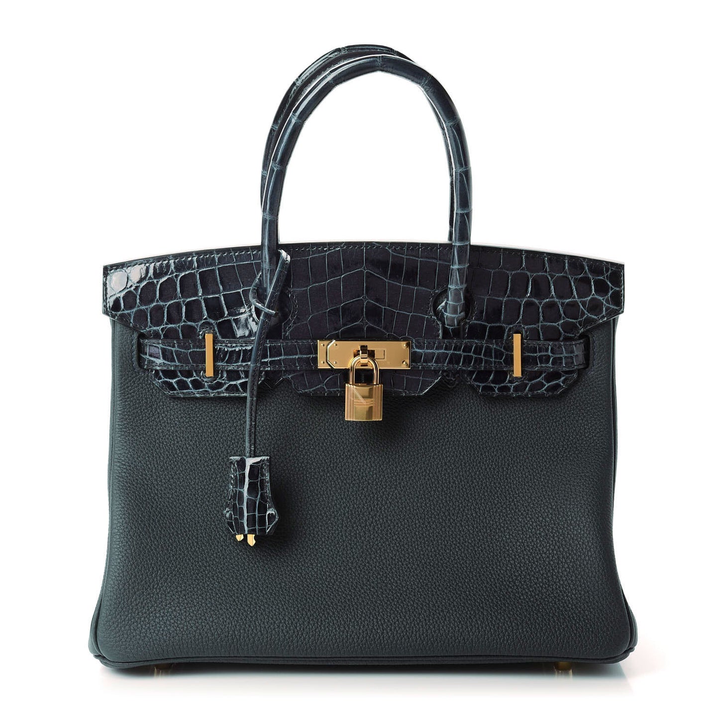 Togo Shiny Niloticus Crocodile Birkin Touch 30 Vert Rousseau