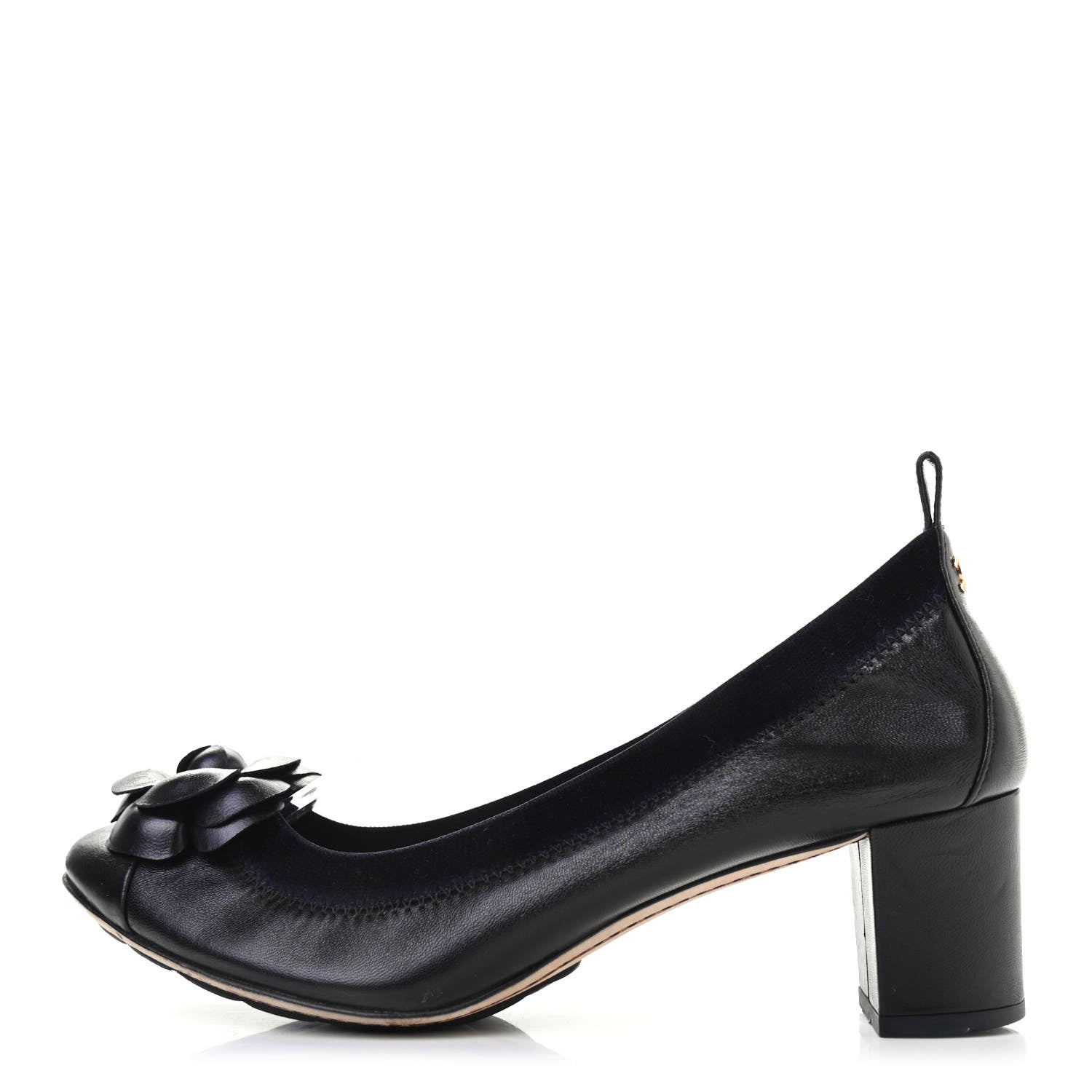 Chanel Lambskin Elastic Stretch Camellia Pumps 37 Black 1 of 12