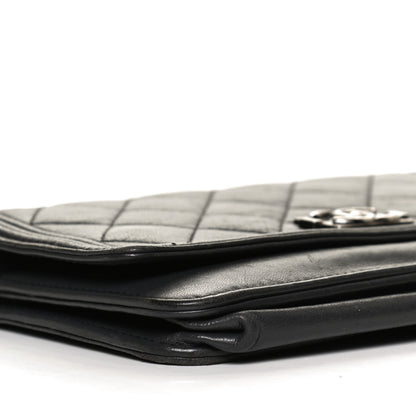 Chanel Calfskin Quilted Boy Wallet On Chain WOC Grey 8 of 11