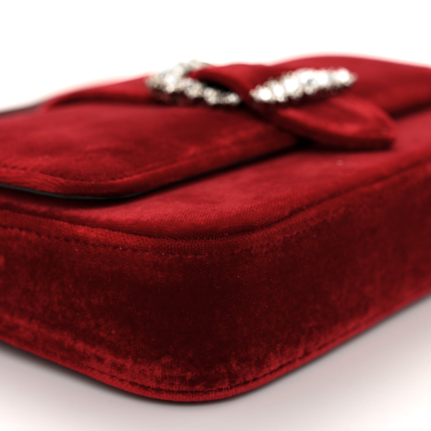 Jimmy Choo Velvet Crystal Cheri Wallet on Chain Royal Red 9 of 10