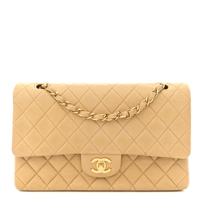 Chanel Lambskin Quilted Medium Double Flap Beige 1 of 14