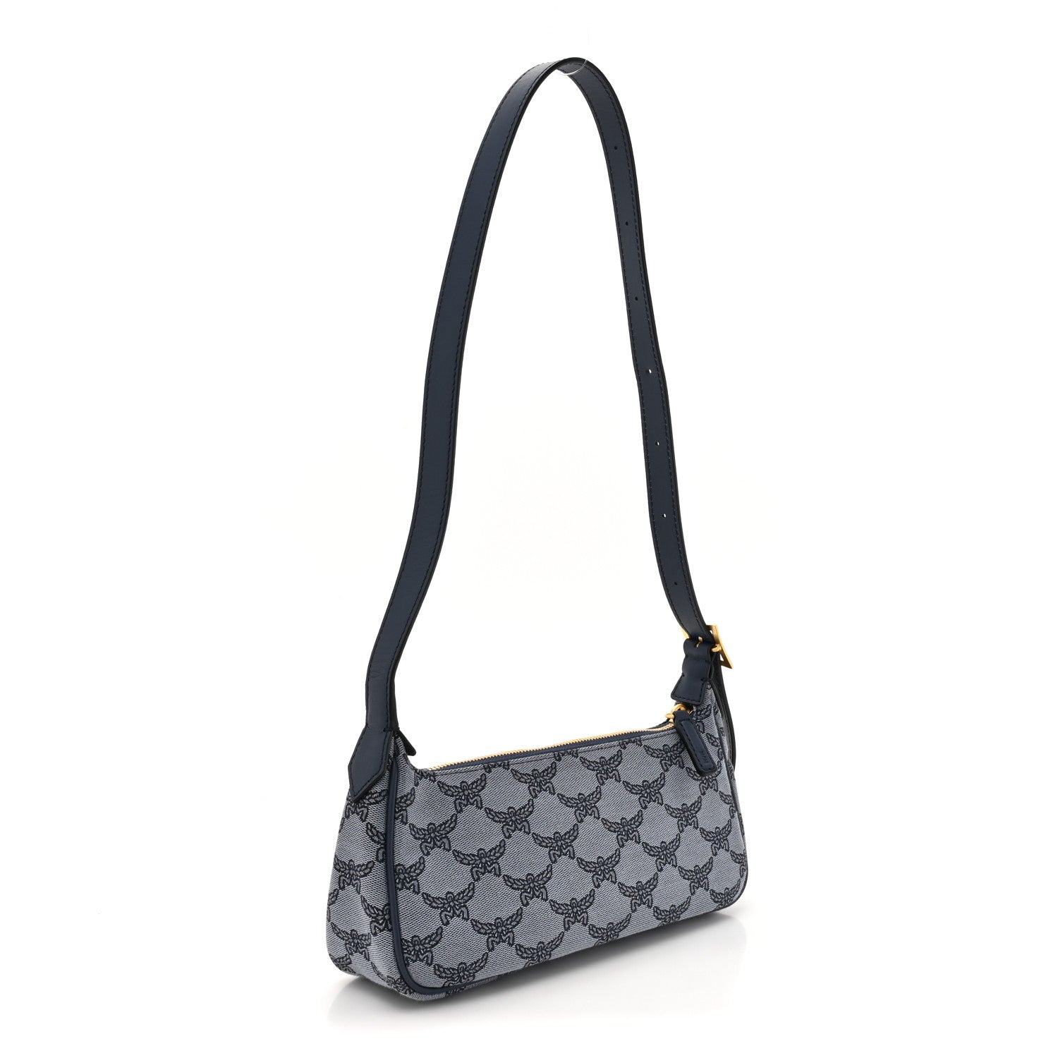 MCM Lauretos Nappa Small Himmel Shoulder Bag Indigo Blue 3 of 9