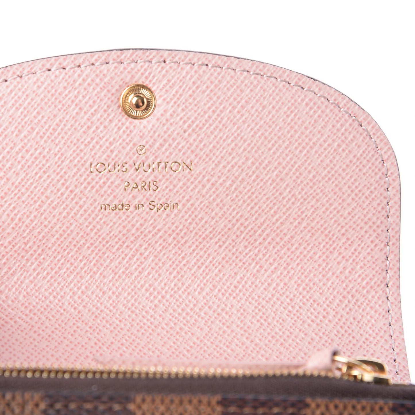 Damier Ebene Rosalie Coin Purse Rose Ballerine