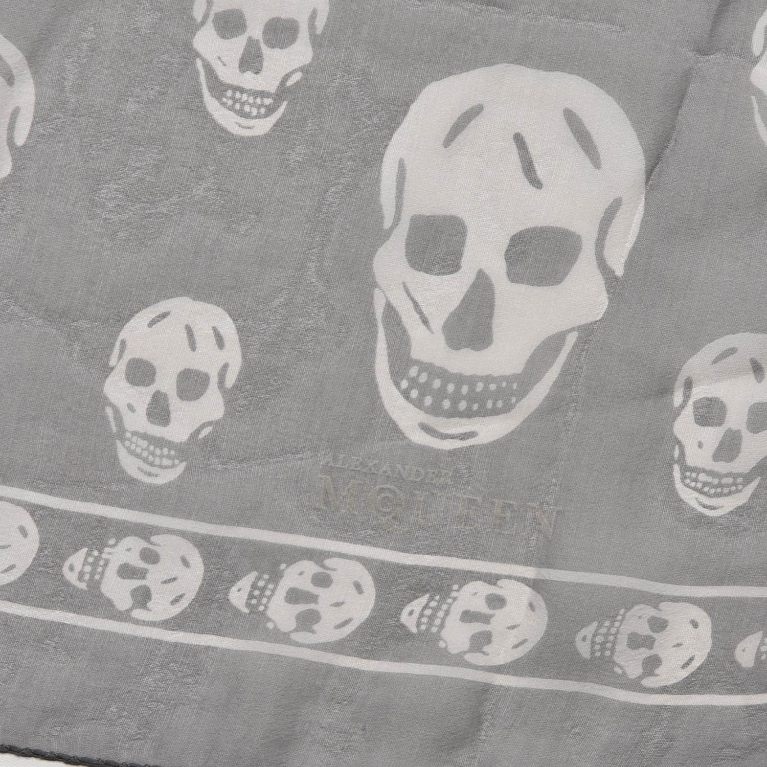 Alexander McQueen Silk Chiffon Skull Scarf Dark Grey 5 of 6