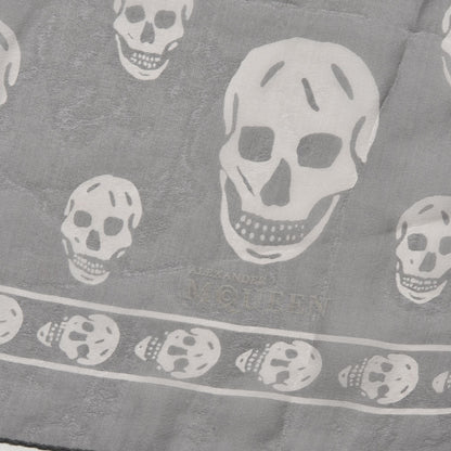 Alexander McQueen Silk Chiffon Skull Scarf Dark Grey 5 of 6