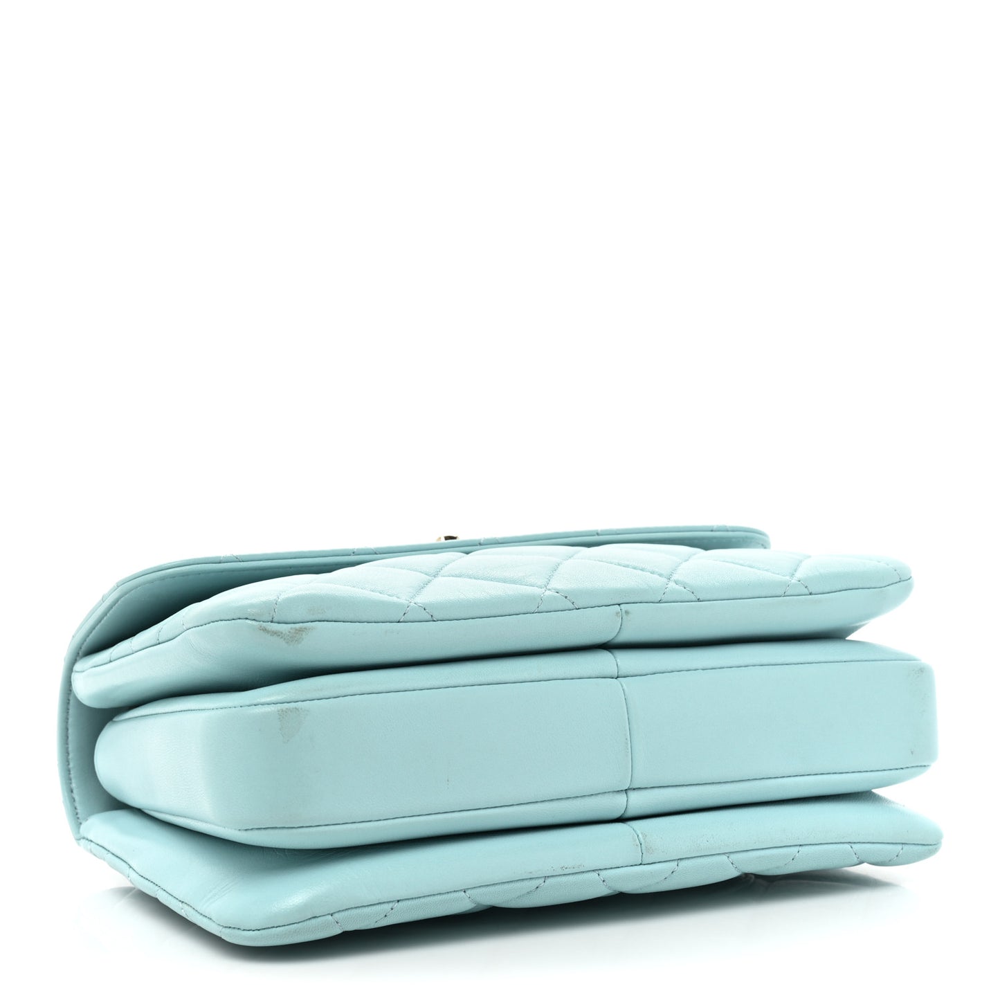 Lambskin Quilted Small Trendy CC Flap Dual Handle Bag Light Blue