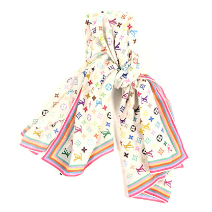 Louis Vuitton LV X TM Wool Silk Monogram Multicolor Shawl White 1 of 3