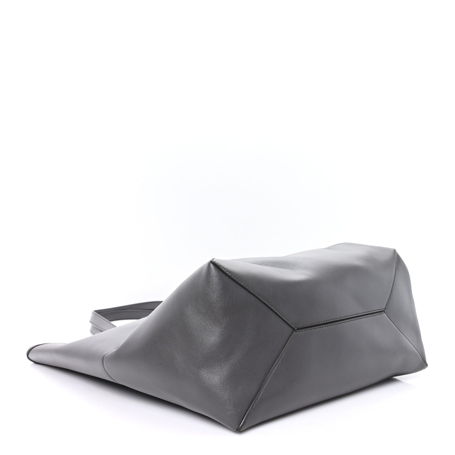 Shiny Calfskin Large Puzzle Fold Tote Dark Grey