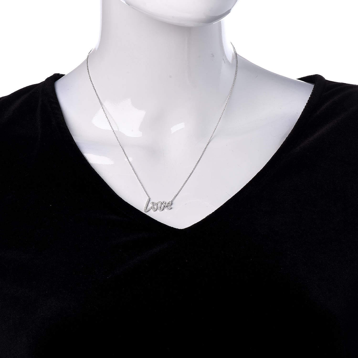 Tiffany 18K White Gold Diamond Paloma's Graffiti Love Pendant Necklace 2 of 7