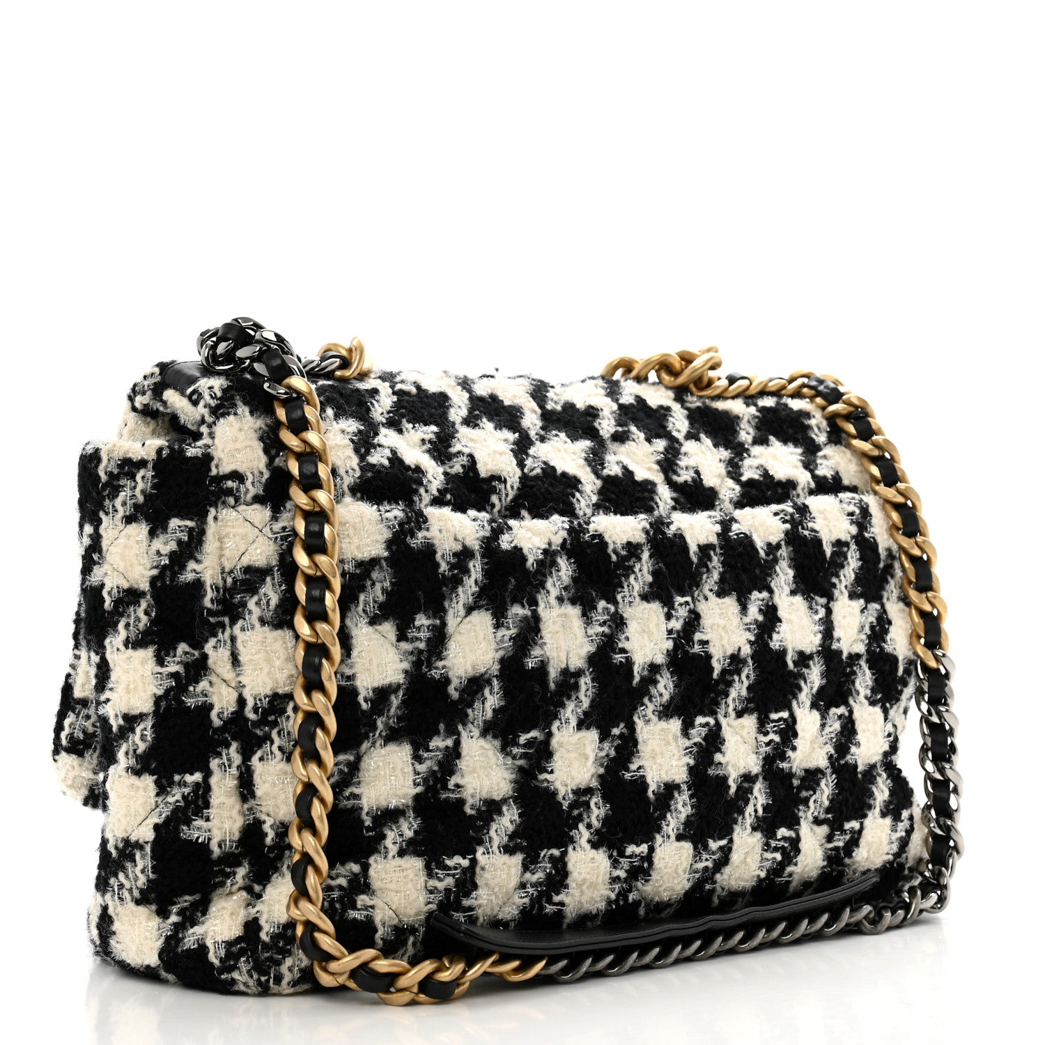 Chanel Tweed Maxi Chanel 19 Flap Beige Black 3 of 12