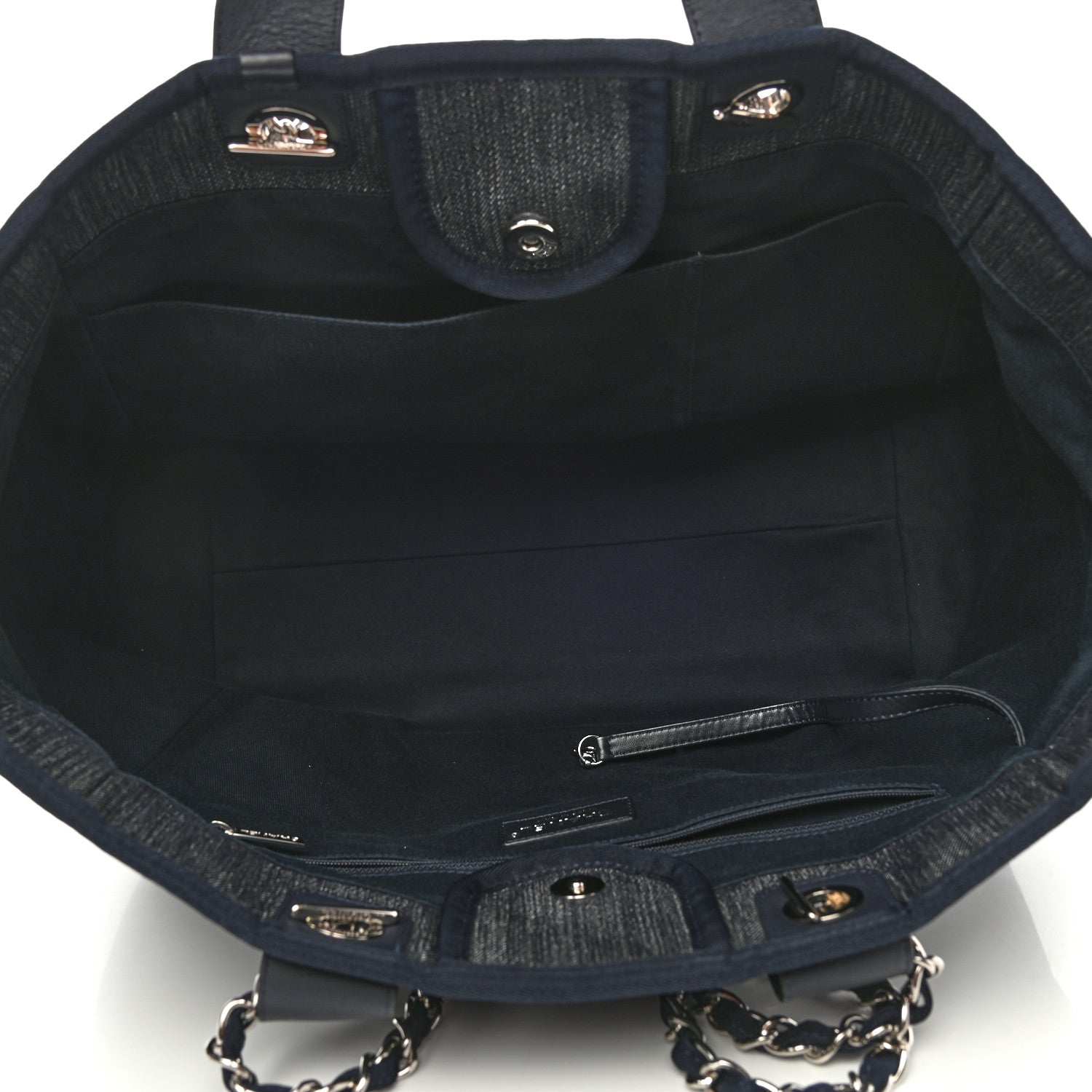 Chanel Canvas Medium Deauville Tote Dark Blue 5 of 9
