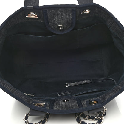 Chanel Canvas Medium Deauville Tote Dark Blue 5 of 9