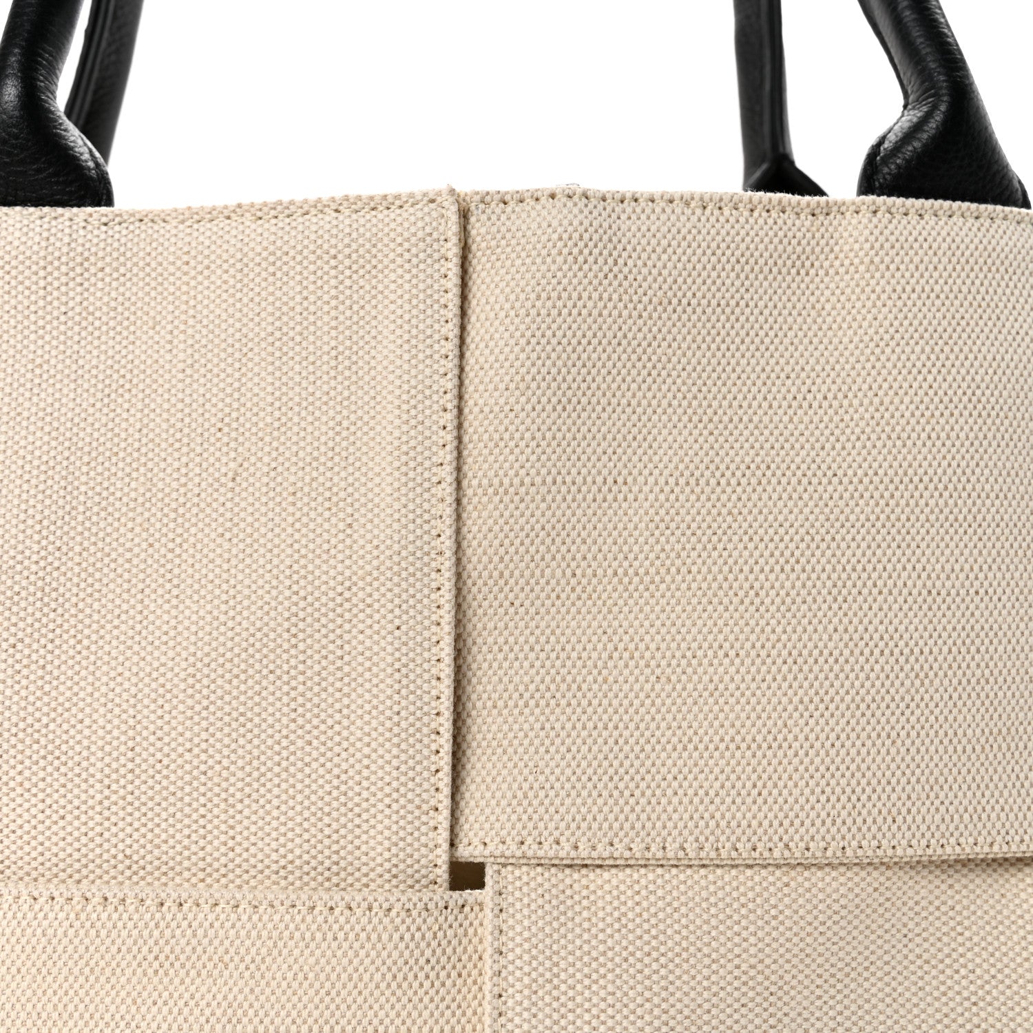 Bottega Veneta Canvas Maxi Intrecciato Large Arco Tote Beige Black 8 of 10