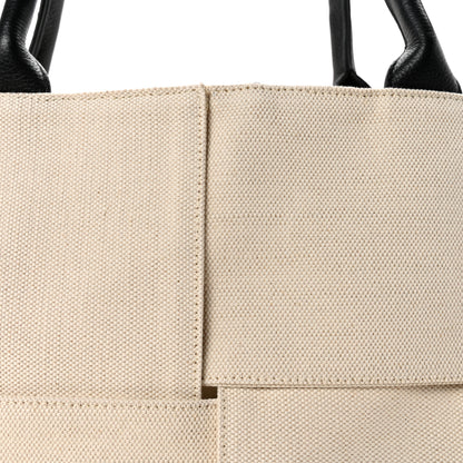Bottega Veneta Canvas Maxi Intrecciato Large Arco Tote Beige Black 8 of 10