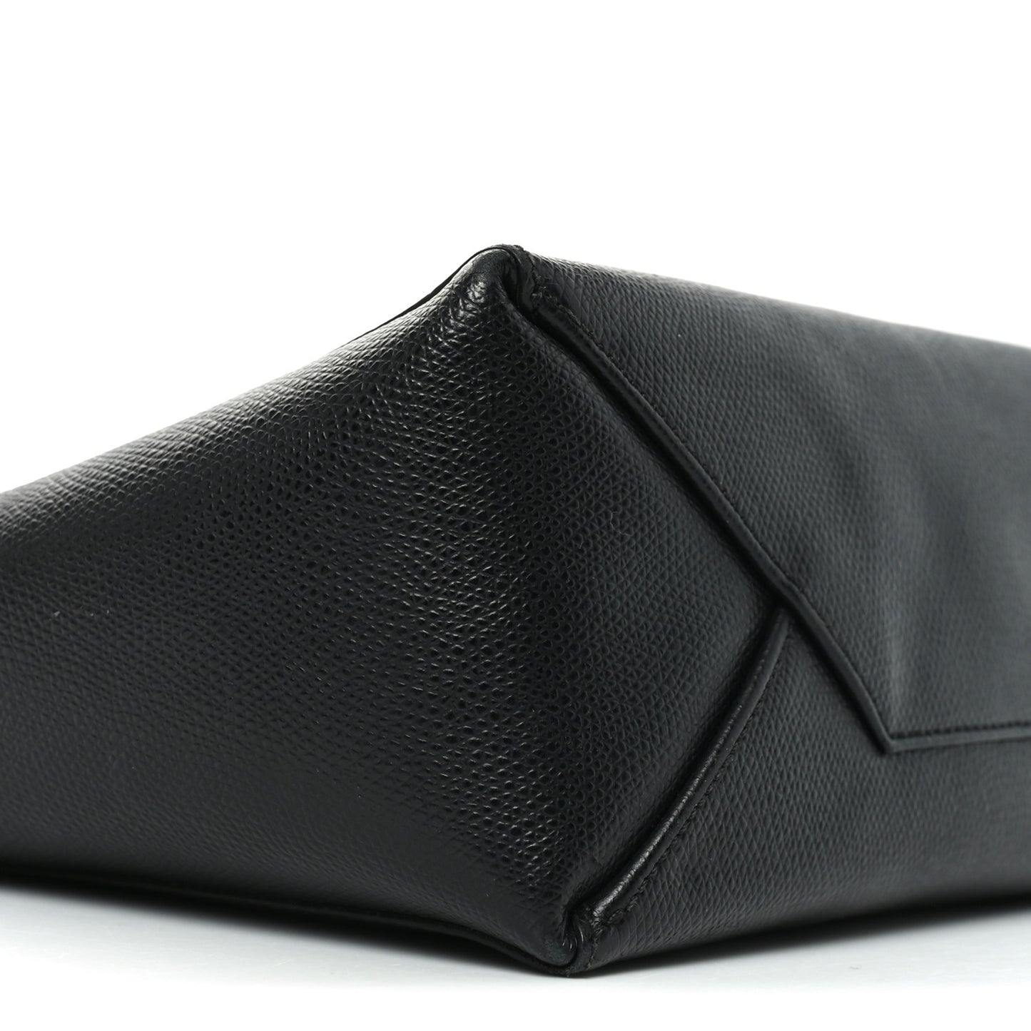 Grained Calfskin Small Vertical Cabas Black