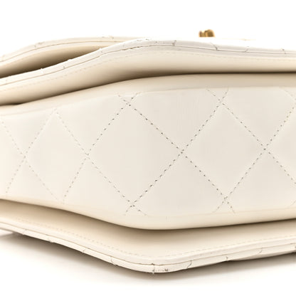 Chanel Shiny Calfskin Quilted Multicolor Small Top Handle White 10 of 17