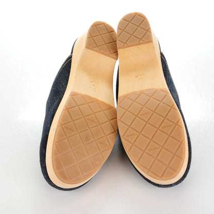 Chanel Denim Wooden CC Clogs 41 Blue 5 of 7
