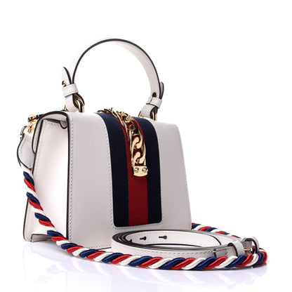 Gucci Calfskin Mini Sylvie Top Handle Bag White 2 of 4