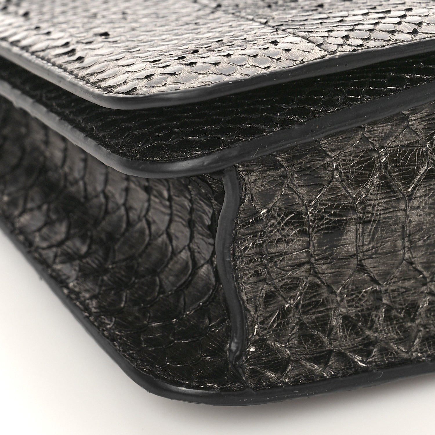 Tom Ford Snakeskin Natalia East-West Shoulder Bag Black 7 of 8
