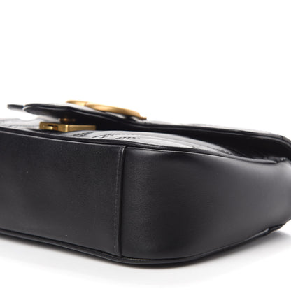 Gucci Calfskin Matelasse Mini GG Marmont Shoulder Bag Black 7 of 11