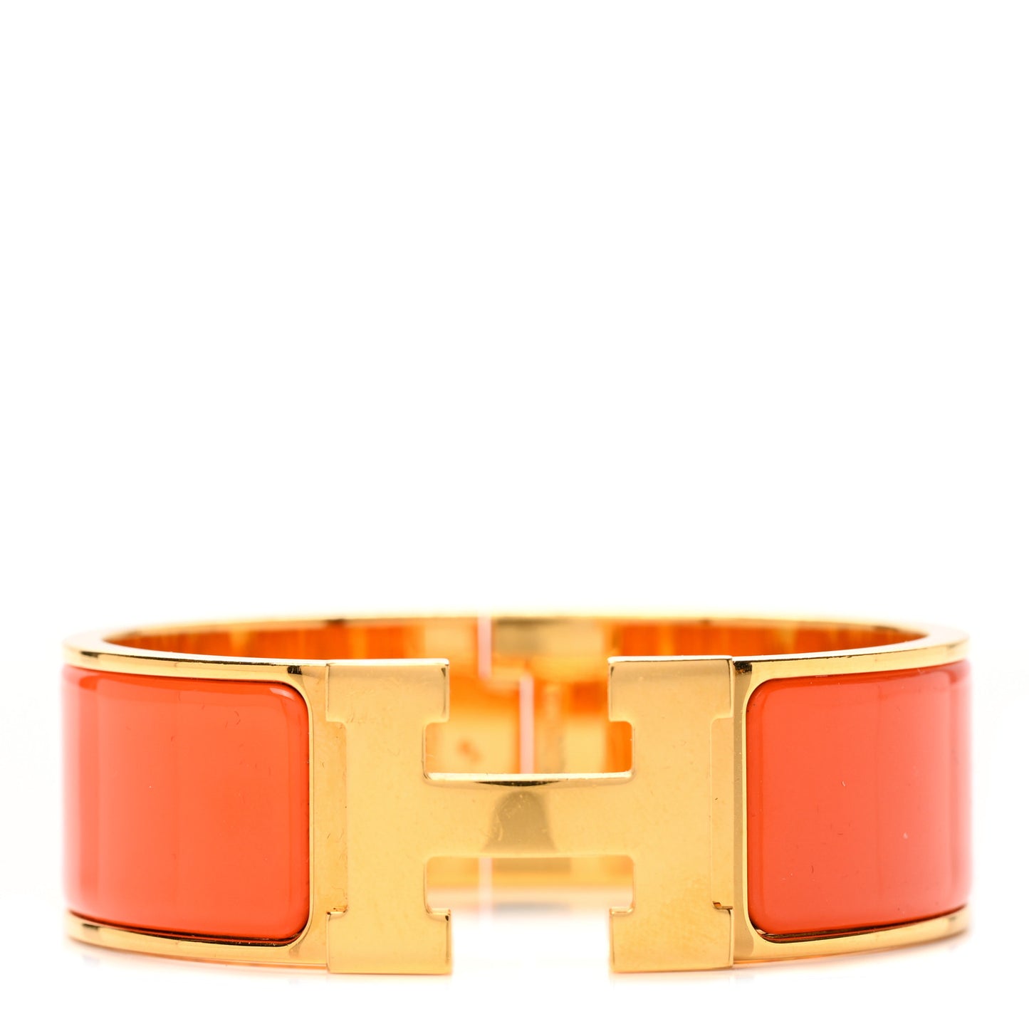 Enamel Wide Clic Clac H Bracelet PM Orange