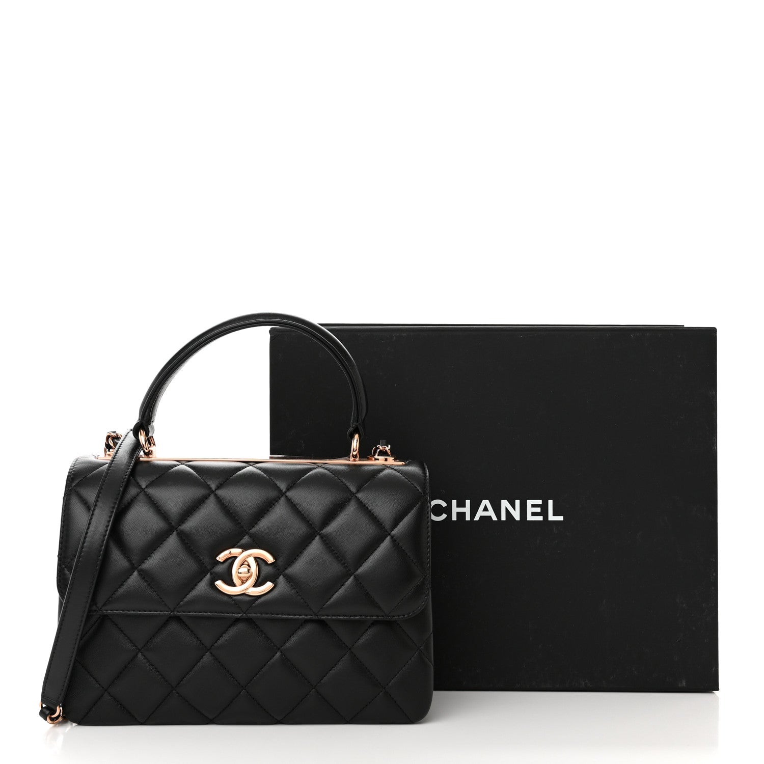 Chanel Lambskin Quilted Small Trendy CC Dual Handle Flap Bag Black 11 of 11