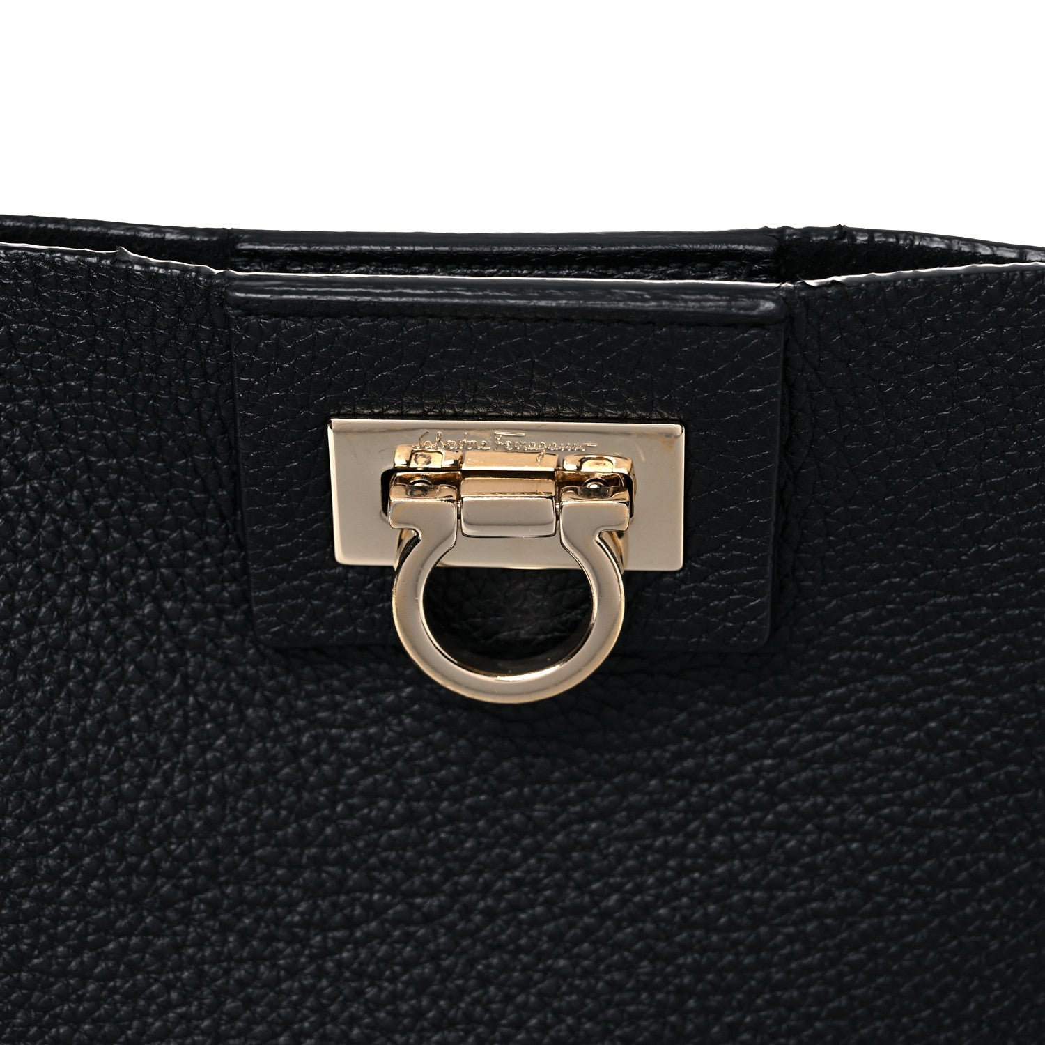Salvatore Ferragamo Calfskin Reverse Hobo Black 12 of 13