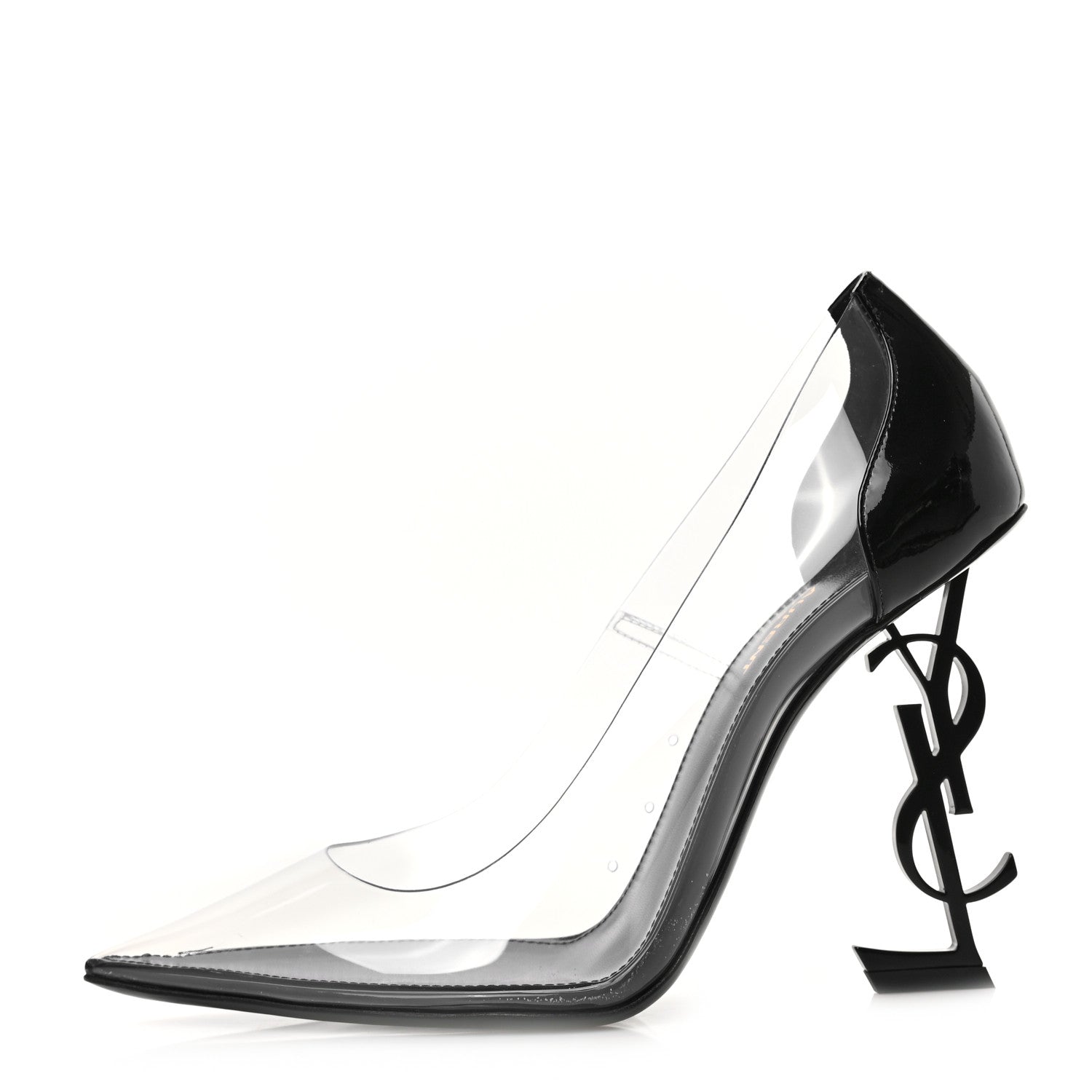 Saint Laurent Patent Calfskin PVC Opyum 110 Pump 40 Black Transparent 1 of 8