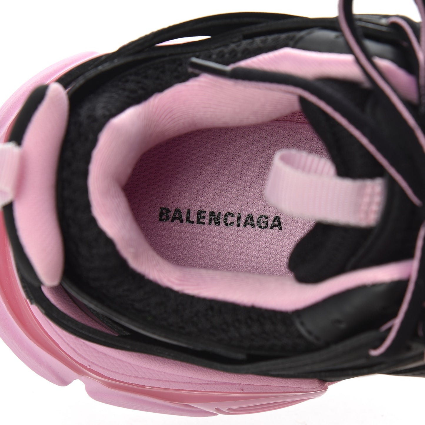 Mesh Nylon Bi-Color Womens Track Sneakers 36 Black Pink