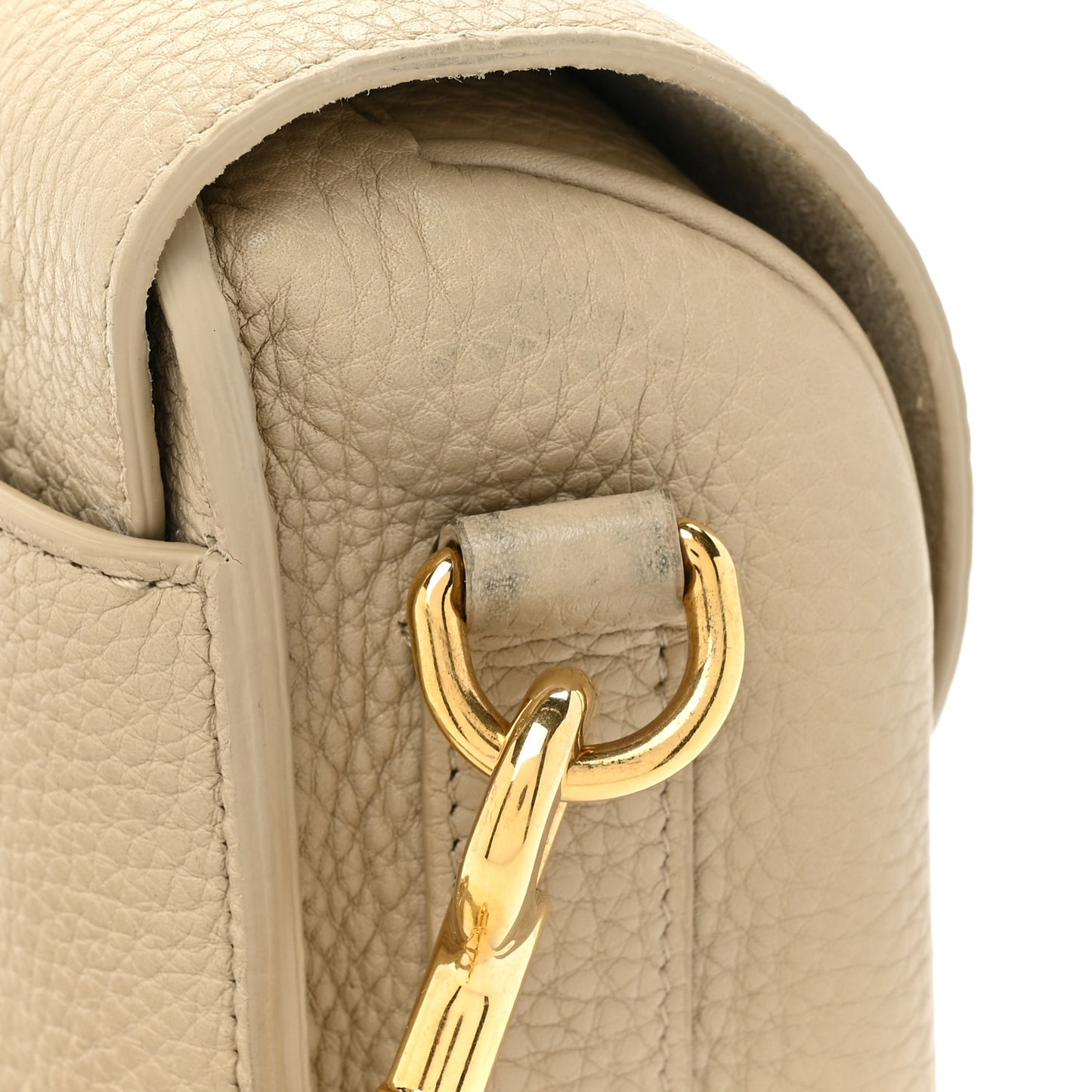 Grained Calfskin Medium Bobby Flap Beige