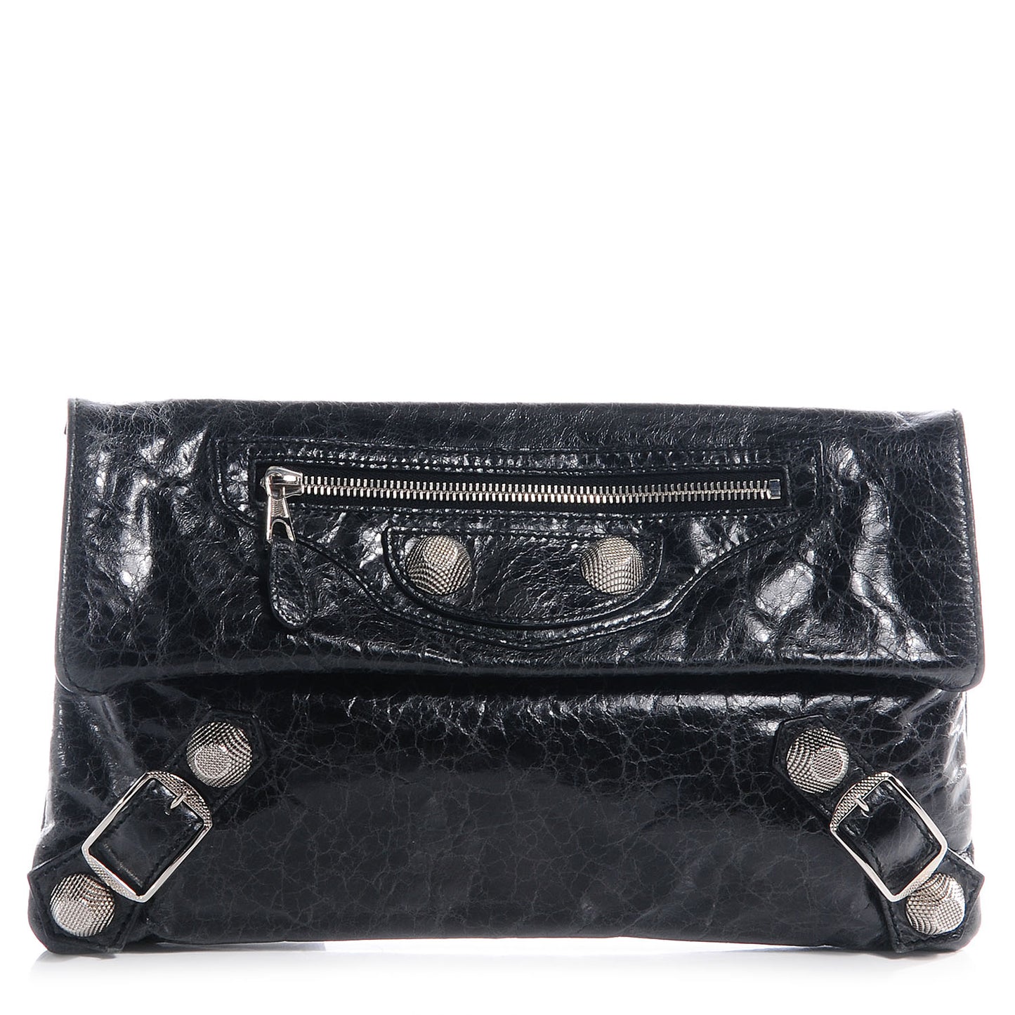 Agneau Giant 21 Silver Hardware Envelope Clutch Anthracite