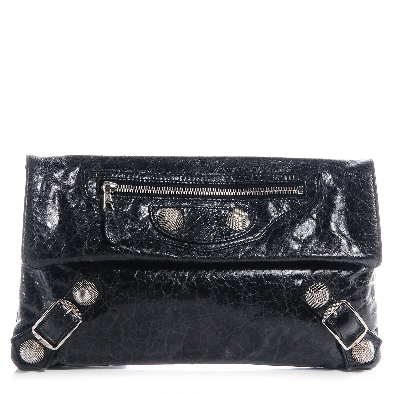 Balenciaga Agneau Giant 21 Silver Hardware Envelope Clutch Anthracite 1 of 8
