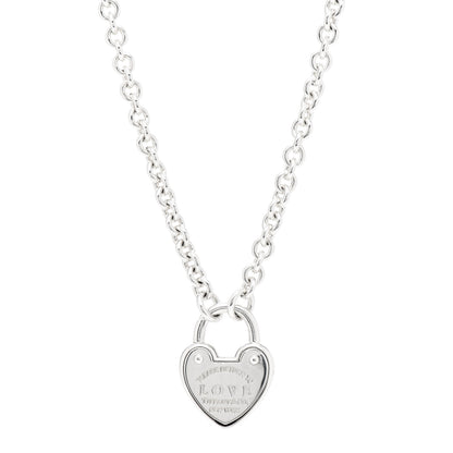 Tiffany Sterling Silver Return To Tiffany Love Heart Lock Pendant Necklace 1 of 4